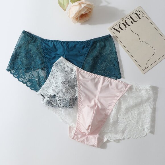 Sissy Pink Cotton Panties for Men, Crossdresser Panty with Bow, Set of 2 - Picture 8 of 12